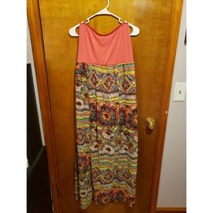 Strapless maxi dress